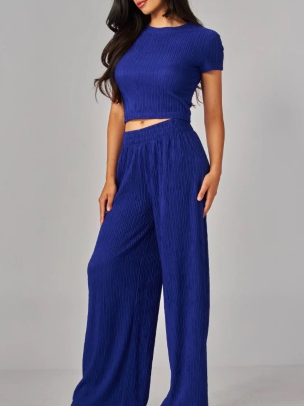 NWT Set Love poem 2 piece set crop top blue tanzanite small lounge